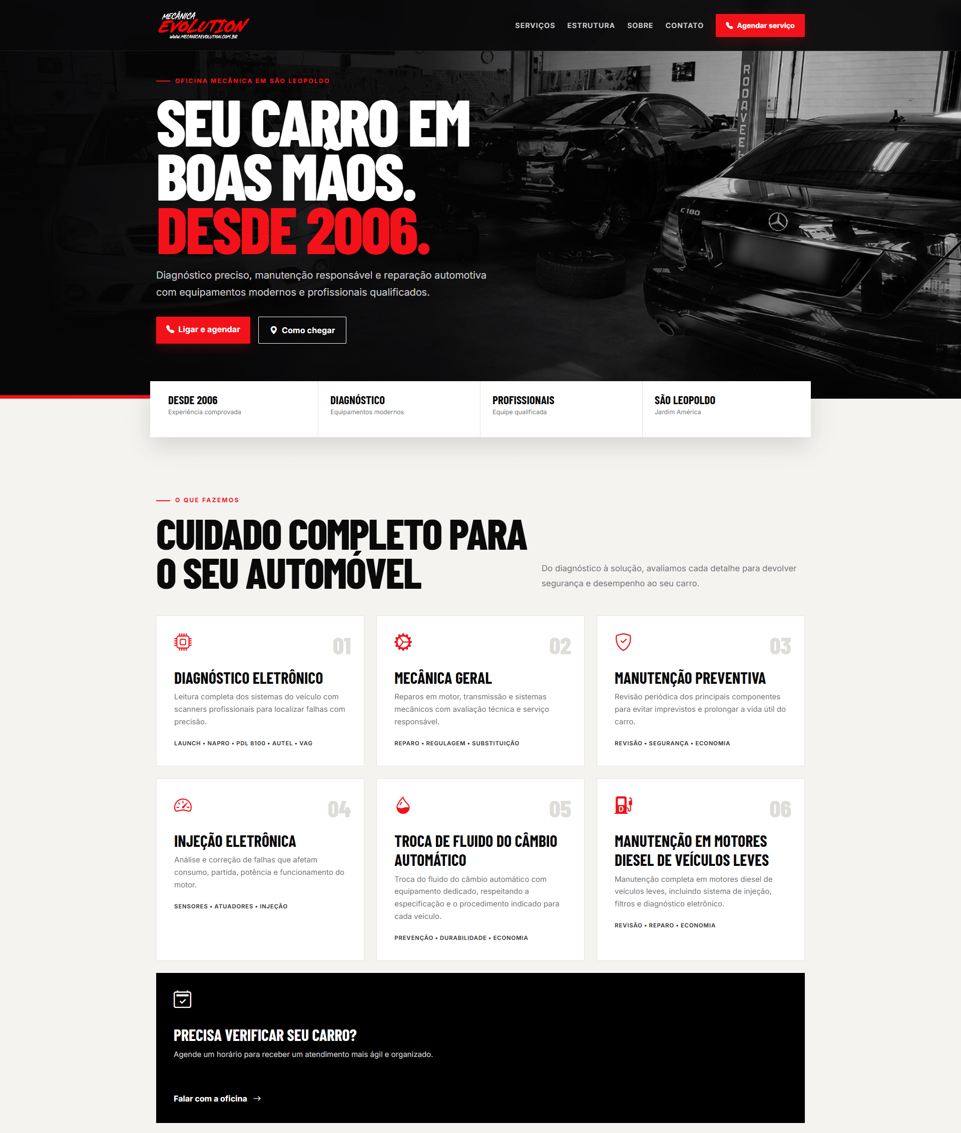 Prévia do site Mecânica Evolution