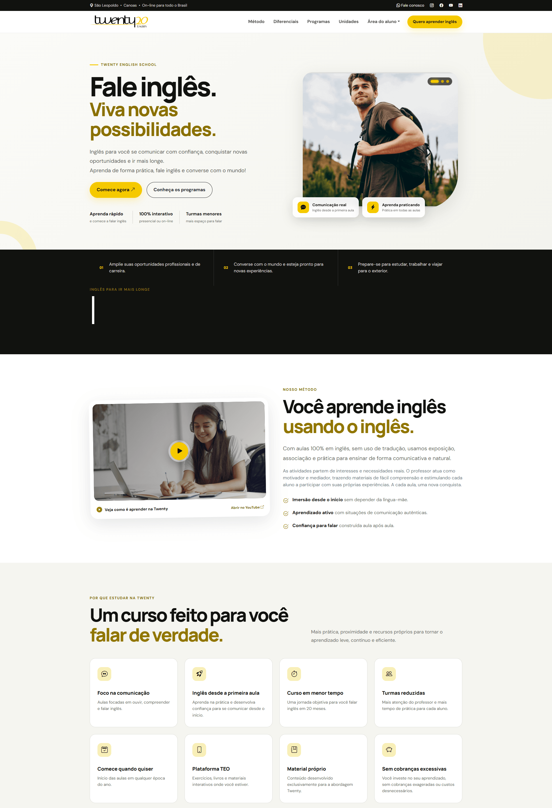 Prévia do site Twenty English School